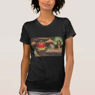 Rode Zeilboot Landschap Olie Schilderij Art Print T-shirt