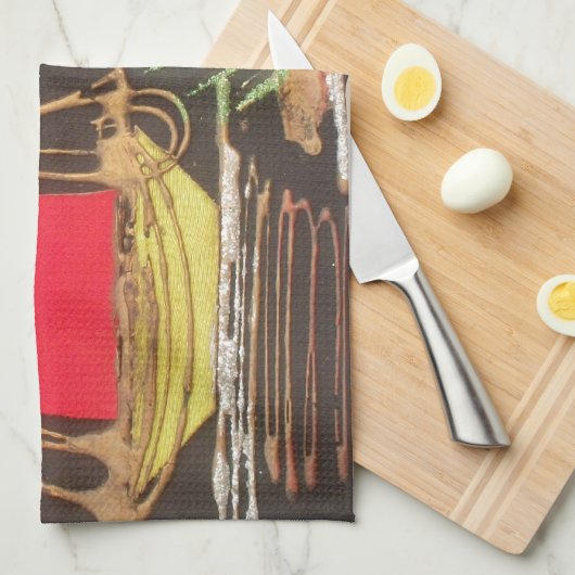 Rode Zeilboot Landschap Olie Schilderij Art Print Theedoek (Quarter Fold)