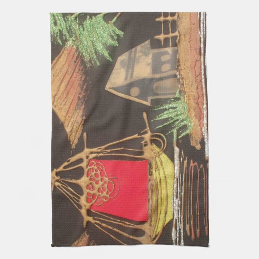 Rode Zeilboot Landschap Olie Schilderij Art Print Theedoek (Verticaal)