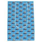 Rode zeilboot medium cadeauzakje (Achterkant)