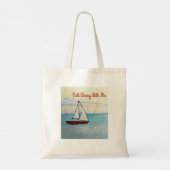 Rode zeilboot vaart met me mee tote bag (Achterkant)