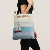 Rode zeilboot vaart met me mee tote bag (Dichtbij)