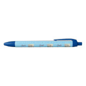 Rode zeilboot zeil weg blauwe inkt pen (Bovenkant)