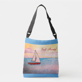Rode zeilboot zeil weg! crossbody tas