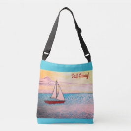 Rode zeilboot - Zeil weg! Crossbody Tas