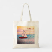 Rode zeilboot zeil weg met mij tote bag (Achterkant)