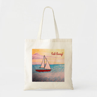 Rode zeilboot zeil weg met mij tote bag