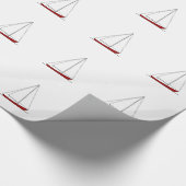 Rode zeilboten cadeaupapier (Hoek)