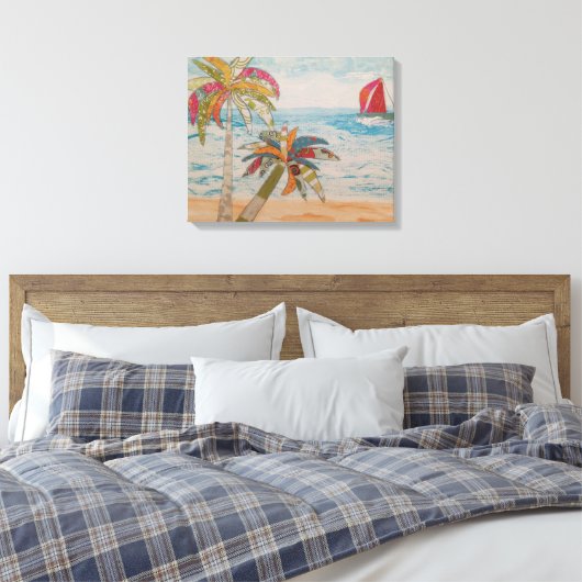 Rode zeilen canvas afdruk (Insitu (Slaapkamer))