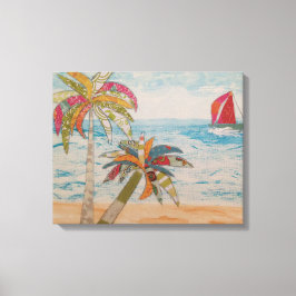 Rode zeilen canvas afdruk