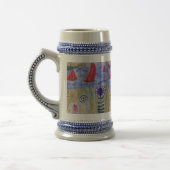 Rode zeilen en bloemen bierpul (Links)