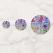 Rode zeilen en bloemen confetti (Voorkanten)