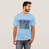 Rode zeilen en bloemen t-shirt (Voorkant volledig)