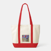 Rode zeilen en bloemen tote bag (Achterkant)