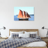 Rode zeilen schoener verpakt canvas afdruk (Insitu (Slaapkamer))
