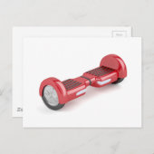 Rode zelfbalancerende scooter briefkaart (Voorkant / Achterkant)