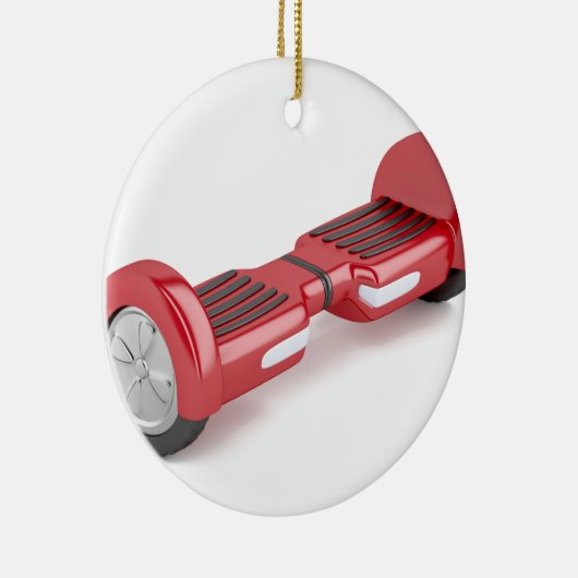Rode zelfbalancerende scooter keramisch ornament (Rechts)