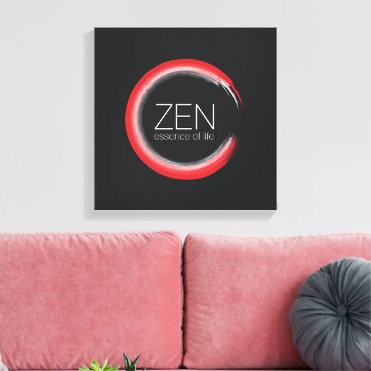 Rode Zen Canvas Afdruk (Insitu (Woonkamer))