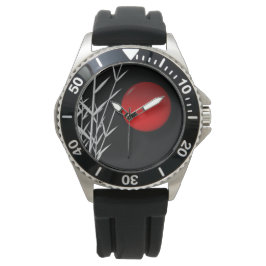 Rode Zen Circle Horloge