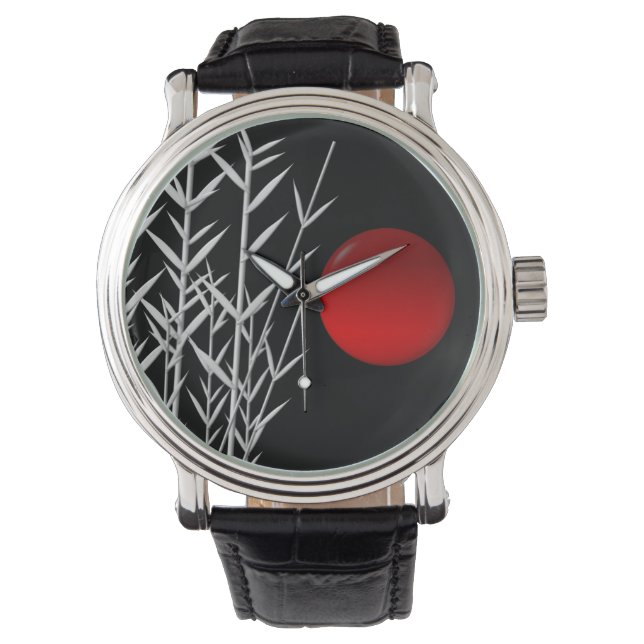 Rode Zen Circle Horloge (Voorkant)