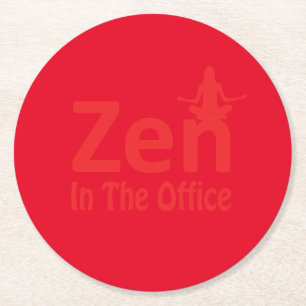 rode zen kantoor bloem Papier Onderzetter