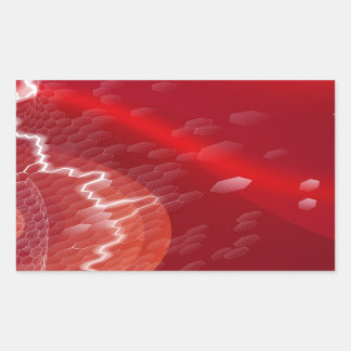 Rode zeshoeken zakelijke achtergrond rechthoekige sticker