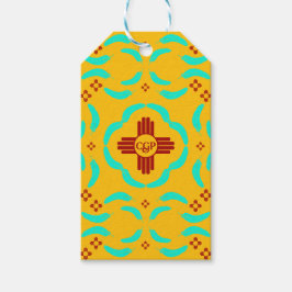 Rode Zia Symbolen New Mexico Turquoise Veren Cadeaulabel