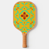 Rode Zia Symbolen New Mexico Turquoise Veren Pickleball Paddle (Voorkant)