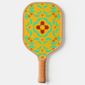 Rode Zia Symbolen New Mexico Turquoise Veren Pickleball Paddle (Achterkant)