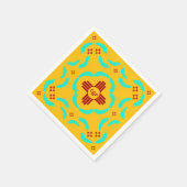 Rode Zia Symbolen New Mexico Turquoise Veren Servet (Hoek)