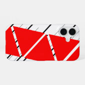Rode Zig Zag Patroon iPhone Hoesje iPhone 16 Hoesje (Achterkant horizontaal)