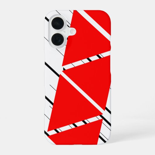 Rode Zig Zag Patroon iPhone Hoesje iPhone 16 Hoesje (Achterkant)