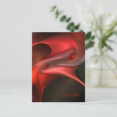 Rode zijde briefkaart (Staand voorkant)