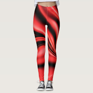 Rode Zijde Satijn Luxe Leggings