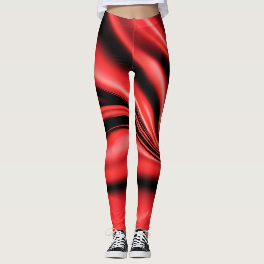 Rode Zijde Satijn Luxe Leggings (Voorkant)