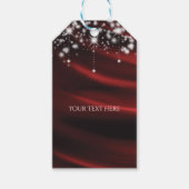 Rode zijde & Sparkle Glam Hollywood Custom Favor Cadeaulabel (Voorkant)