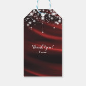 Rode zijde & Sparkle Glam Hollywood Custom Favor Cadeaulabel (Achterkant)