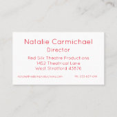 Rode zijde visitekaartje (Achterkant)