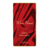 Rode zijde wijn label (Voorkant)