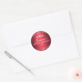 Rode Zilveren Damast & Tiara Sweet 16 Sticker (Envelop)