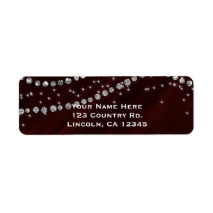Rode & Zilveren Diamant Bling Glam Glitter Etiket