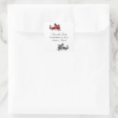 Rode Zilveren Draak Save the Date Stickers (Tas)