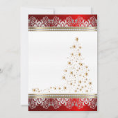 Rode, zilveren en gouden kerstboom kaart (Achterkant)
