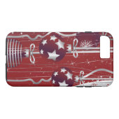 Rode, zilveren kerstballen, sterren en sneeuwvlokk Case-Mate iPhone case (Achterkant (Horizontaal))