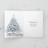 Rode zilveren kerstboom kaart (Binnen)