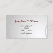 Rode zilveren pootafdruk met een rood hart visitekaartje (Achterkant)