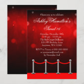 Rode Zilveren Tapijt Hollywood Sweet 16 Verjaardag Kaart (Voorkant / Achterkant)