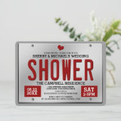 Rode/Zilveren Uitnodiging voor Bruidsfeest met Ken (Staand voorkant)