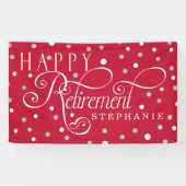 Rode, zilveren, witte, moderne Pensioenpartij Spandoek (Horizontaal)