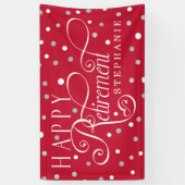 Rode, zilveren, witte, moderne Pensioenpartij Spandoek (Verticaal)